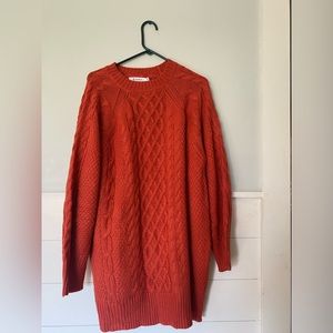 Anrabess Sweater Dress Copper Cable Knit Size X Large